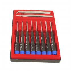 10-piece Pro Tools Kit - 50mm screwdriver - Tweezer - T5 T6 T7 PH00 2.5- M2.6