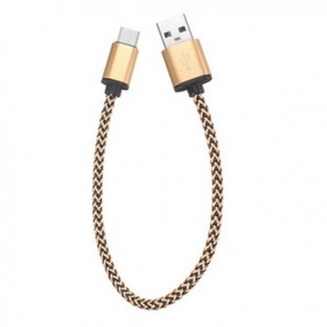 Câble en Nylon Tressé 0.3 mètre Type-C USB  charge et transfert rapide 2A