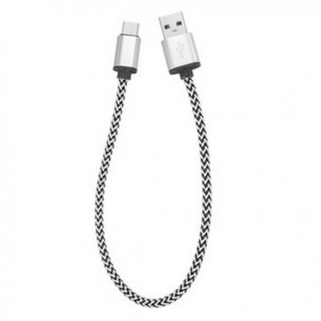 Câble en Nylon Tressé 0.3 mètre Type-C USB  charge et transfert rapide 2A