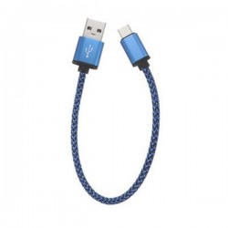 C&acirc;ble en Nylon Tress&eacute; 0.3 m&egrave;tre Type-C USB  charge et transfert rapide 2A