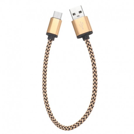Câble en Nylon Tressé 0.3 mètre Type-C USB  charge et transfert rapide 2A