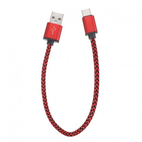 Câble en Nylon Tressé 0.3 mètre Type-C USB  charge et transfert rapide 2A