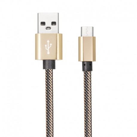 Câble en Nylon Tressé Type-C USB 1 mètre transfert et charge rapide 2.1A