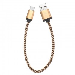 C&acirc;ble en Nylon Tress&eacute; 0.3 m&egrave;tre Type-C USB  charge et transfert rapide 2A