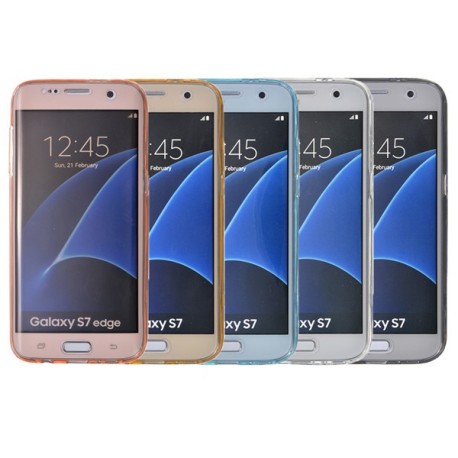 Front and rear TPU transparent protection pour Samsung Galaxy S7 Edge