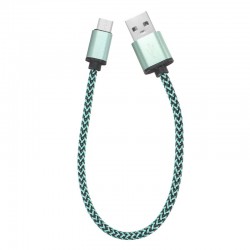 C&acirc;ble en Nylon Tress&eacute; 0.3 m&egrave;tre Type-C USB  charge et transfert rapide 2A