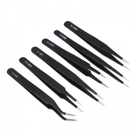 6 pinces brucelles réparation téléphone portable pour iPhone et Android