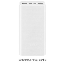 Xiaomi Mi Power Bank 3 polymer Li-ION 20000 mAh charges Nintendo Switch, or laptops.