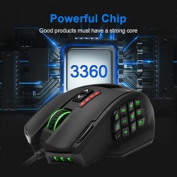 Cheap gaming mouse Rocketek 16400dpi 19 programmable buttons