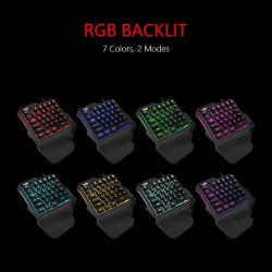Clavier de jeu &agrave; une main r&eacute;tro&eacute;clair&eacute; 6400dpi 