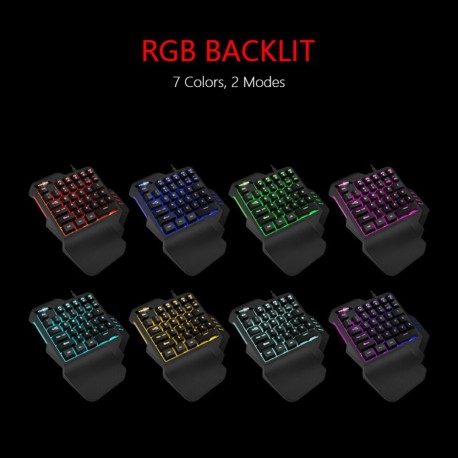 6400dpi backlit one-handed gaming keyboard