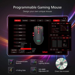 6400dpi backlit one-handed gaming keyboard