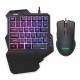 Backlit one-handed gaming keyboard with 6400dpi mouse
