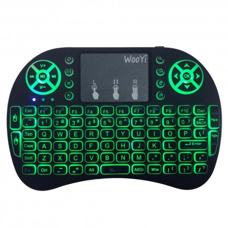 7 couleur rétro-éclairé i8 Mini clavier sans fil 2.4ghz anglais russe 3 couleur Air souris avec pavé tactile télécommande Androi