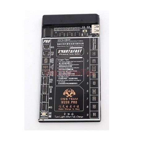 Battery activation card, tester and battery charger Smartphones