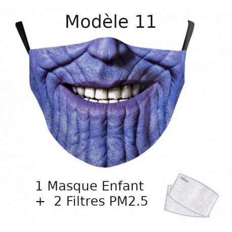 Lot de 10 Masques lavables avec compartiment filtre PM2.5
