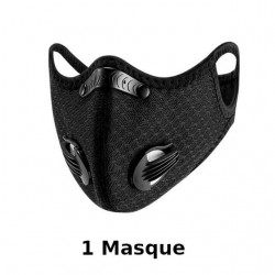 Masque avec 4 tampon de remplacement 2 soupapes d'échappement respirant demi-visage réutilisable masque couverture pour le cycli