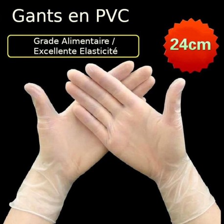 100 pièces de gants de protection jetables en Pvc de qualité alimentaire hypoallergéniques et transparents pour le nettoyage des