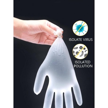 100 pièces de gants de protection jetables en Pvc de qualité alimentaire hypoallergéniques et transparents pour le nettoyage des