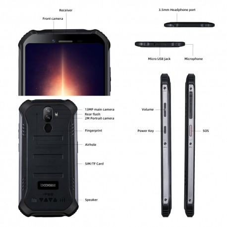 dynamisk Peer tønde Smartphone Doogee S40 Pro waterproof, 5.45" IP68 cheap port offered