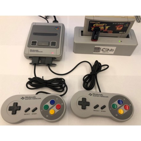 Original Super NES multi cartridge and rom adapter with usb key reader for rom