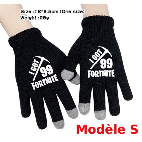 Pair of Fortnite Men's Women's Touch Gloves, Warm gloves for smartphone use