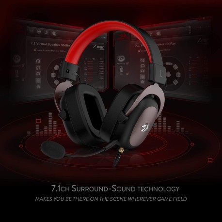 Helmet Redragon H510 Zeus Game Headset with Removable Microphone 7.1 for PC/PS5 Xbox X Game