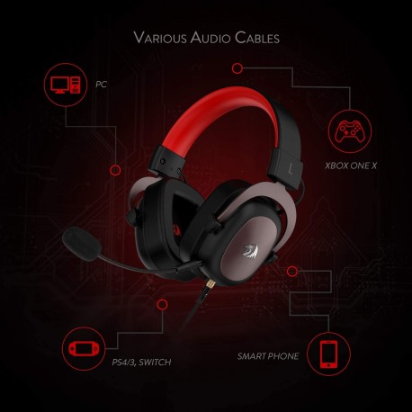 Casque Redragon H510 Zeus casque de jeu avec Microphone amovible 7.1 pour PC/PS5 Xbox X Game
