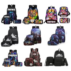 Set Fortnite waterproof and phosphorescent children's school bag - Set 3 or 5 pieces