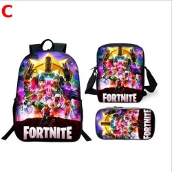 Set Fortnite waterproof and phosphorescent children's school bag - Set 3 or 5 pieces