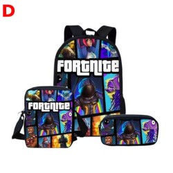 Set Fortnite waterproof and phosphorescent children's school bag - Set 3 or 5 pieces