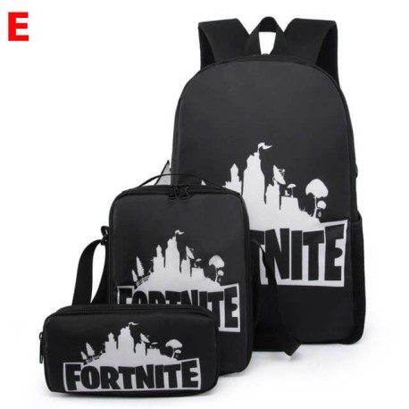 Set Fortnite waterproof and phosphorescent children's school bag - Set 3 or 5 pieces