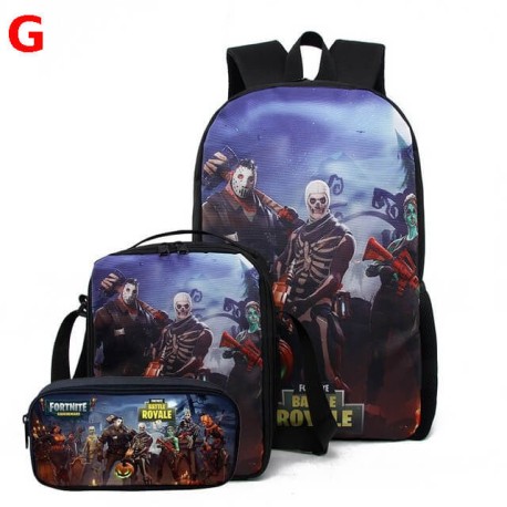 Set Fortnite waterproof and phosphorescent children's school bag - Set 3 or 5 pieces
