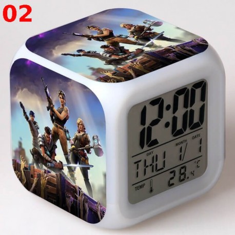 Réveil Fortnite numérique LED lumineuse pour bureau, table de nuit enfant