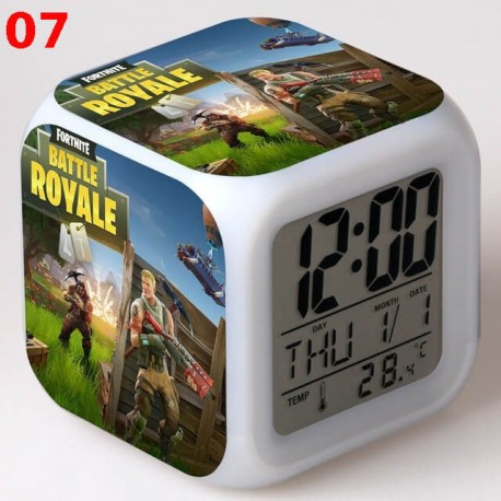 Réveil Fortnite numérique LED lumineuse pour bureau, table de nuit enfant