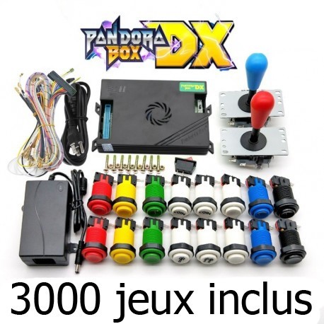 Pandora DX 3000 box with American joystick HAPP and push button included 3000 games