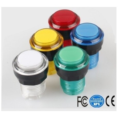 Boutons poussoirs Lumineux led  10 pièces choix de 5 couleurs pour arcade