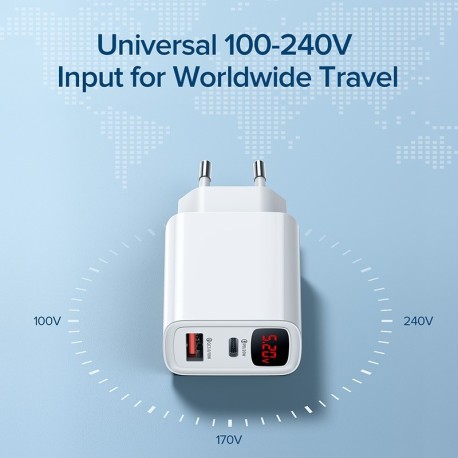20W USB charger and Type C - Portable phone charge from 5v to 12v