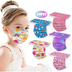 50pcs une boîte enfants dessin animé masque jetable 3 couche enfant enfants filtre hygiène épaissir visage bouche masque Earloop