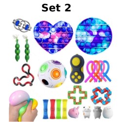 Anti-Stress Toy Set, Fidget Toy, Pop Bubble, Pop it - Silicone Squeeze Sensory Toys for Concentration