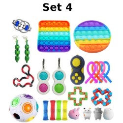 Anti-Stress Toy Set, Fidget Toy, Pop Bubble, Pop it - Silicone Squeeze Sensory Toys for Concentration