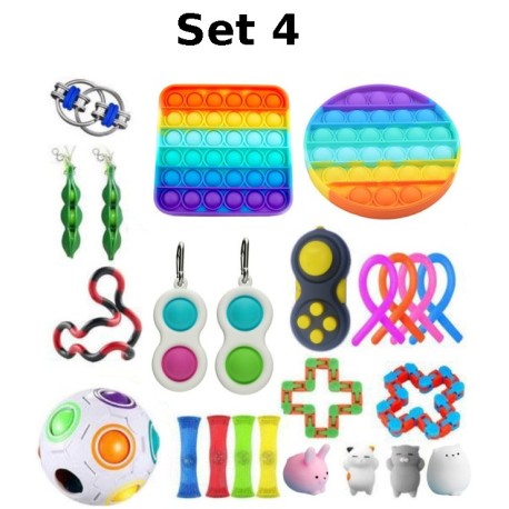 Anti-Stress Toy Set, Fidget Toy, Pop Bubble, Pop it - Silicone Squeeze Sensory Toys for Concentration
