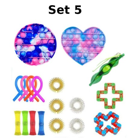 Anti-Stress Toy Set, Fidget Toy, Pop Bubble, Pop it - Silicone Squeeze Sensory Toys for Concentration