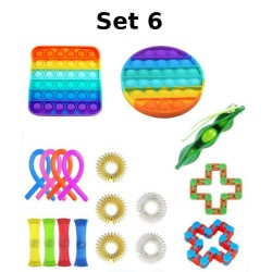 Anti-Stress Toy Set, Fidget Toy, Pop Bubble, Pop it - Silicone Squeeze Sensory Toys for Concentration