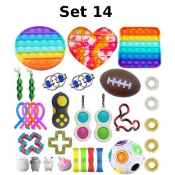 Anti-Stress Toy Set, Fidget Toy, Pop Bubble, Pop it - Silicone Squeeze Sensory Toys for Concentration