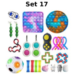 Anti-Stress Toy Set, Fidget Toy, Pop Bubble, Pop it - Silicone Squeeze Sensory Toys for Concentration