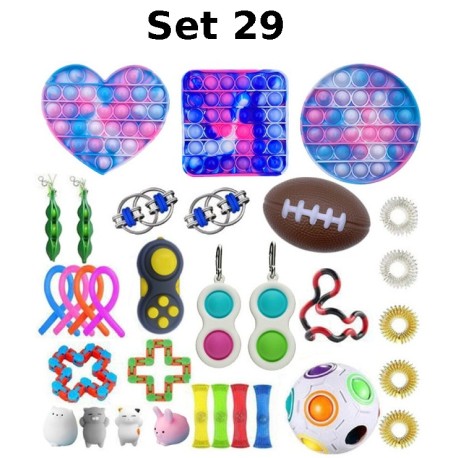 Anti-Stress Toy Set, Fidget Toy, Pop Bubble, Pop it - Silicone Squeeze Sensory Toys for Concentration