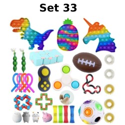 Anti-Stress Toy Set, Fidget Toy, Pop Bubble, Pop it - Silicone Squeeze Sensory Toys for Concentration