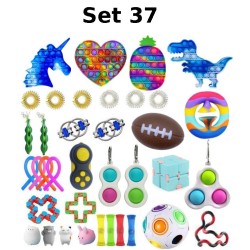 Anti-Stress Toy Set, Fidget Toy, Pop Bubble, Pop it - Silicone Squeeze Sensory Toys for Concentration