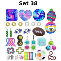 Anti-Stress Toy Set, Fidget Toy, Pop Bubble, Pop it - Silicone Squeeze Sensory Toys for Concentration